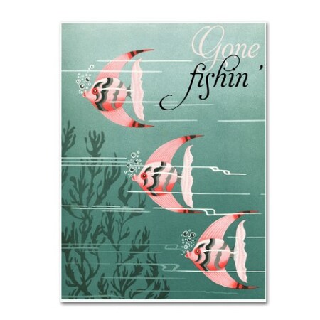 Trademark Fine Art Vintage Apple Collection 'Gone Fishin' Canvas Art, 35x47 ALI6562-C3547GG